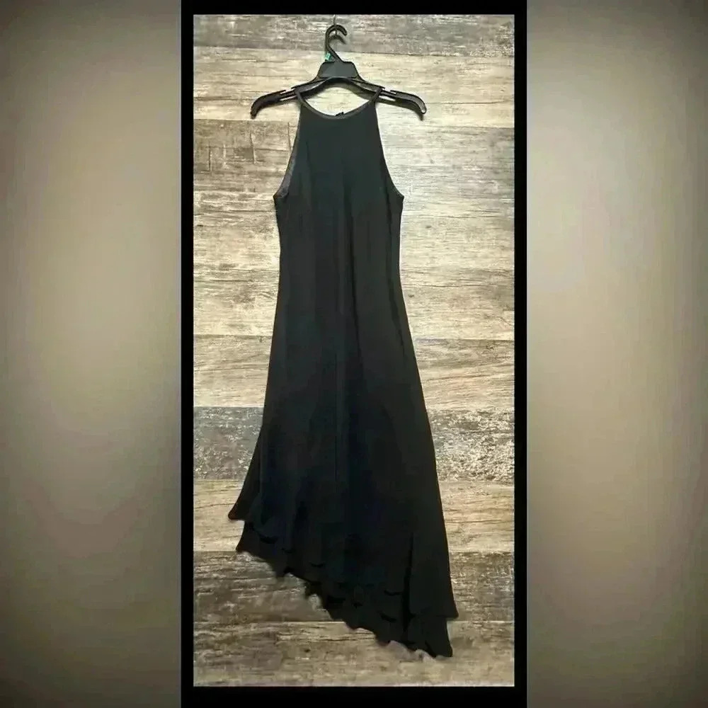 Jones Wear Black High Low Halter Dress